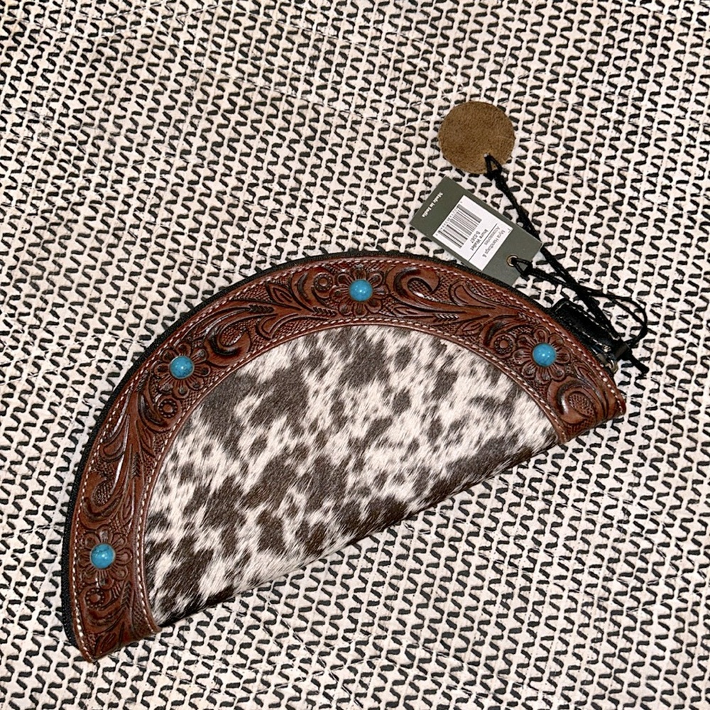 Cowhide clutch purse/ wallet